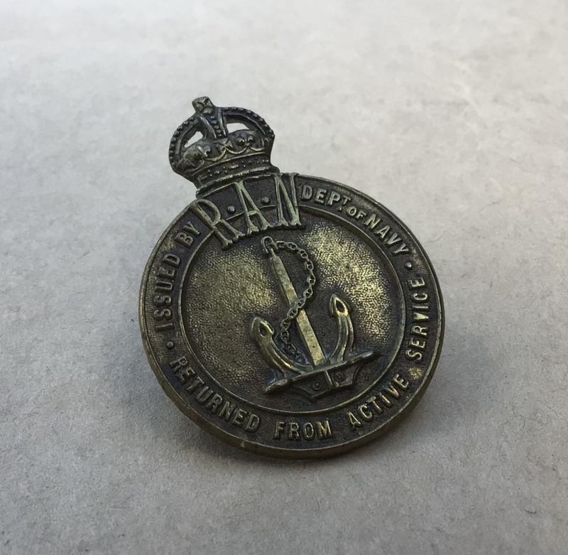 WW1 RAN Returned From Active Service Badge