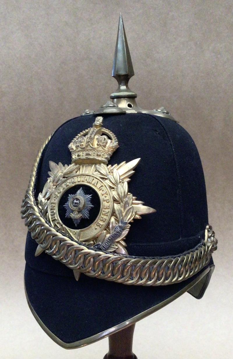 British Post 1902 Worcestershire Regiment Officers Home Service Helmet