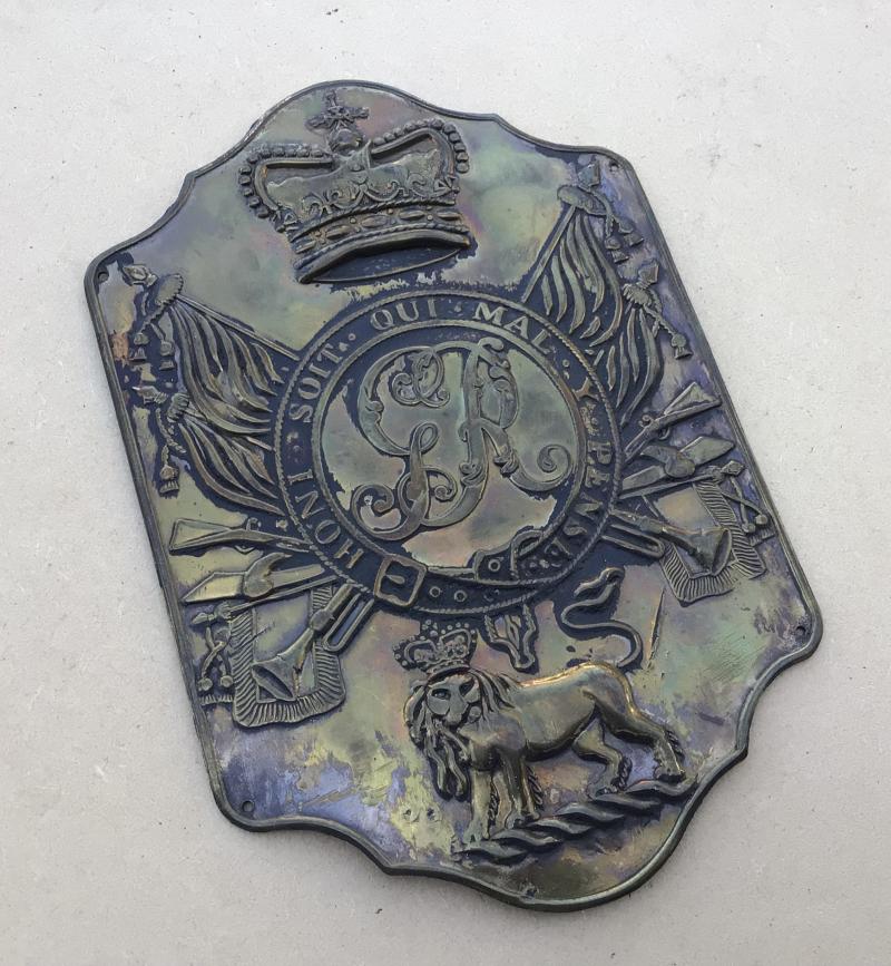 A British Napoleonic Period Stovepipe Shako Plate