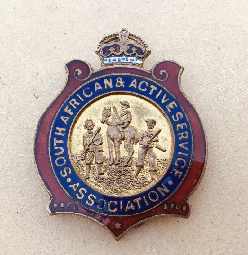 Boer War South African and Actives Service Association Lapel Badge