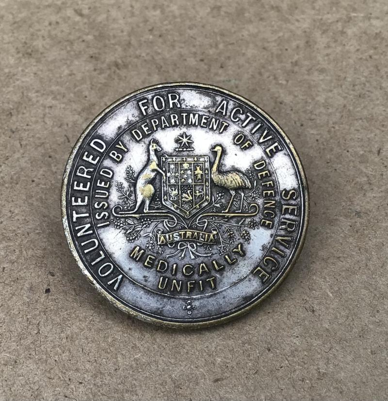 Australia WW1 “Volunteered For Active Service ” Badge