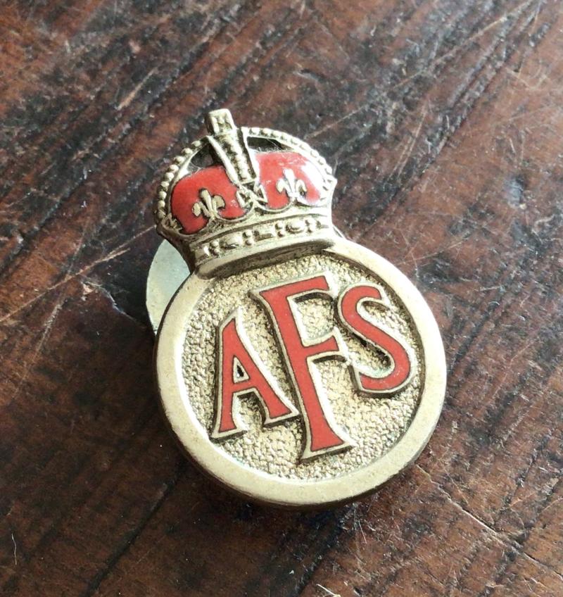 WW2 British Home Front Auxiliary Fire Service Lapel Badge