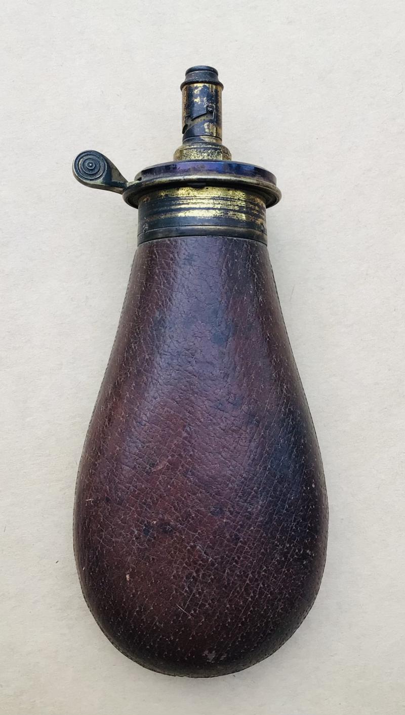 An Antique British Powder Flask By Hawlsey.