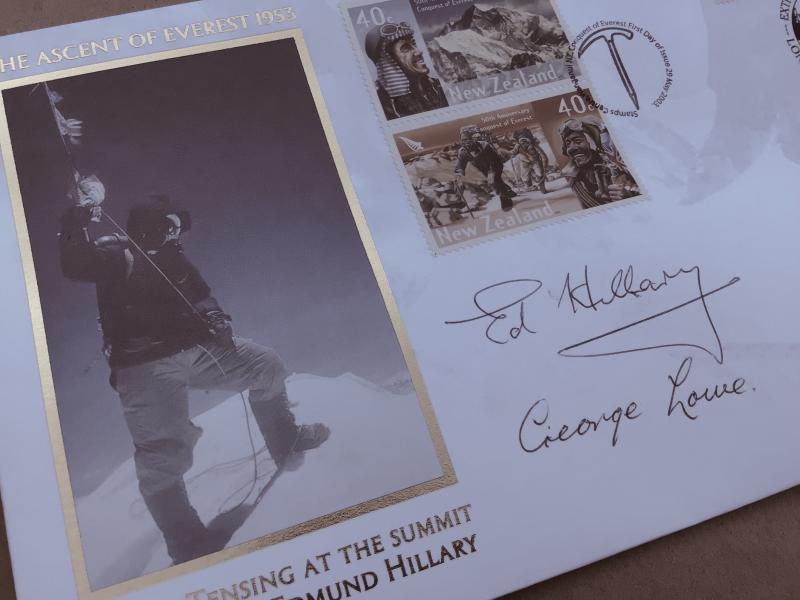 Original Everest Ascent Signatures of Sir Edmund Hillary and George Lowe.