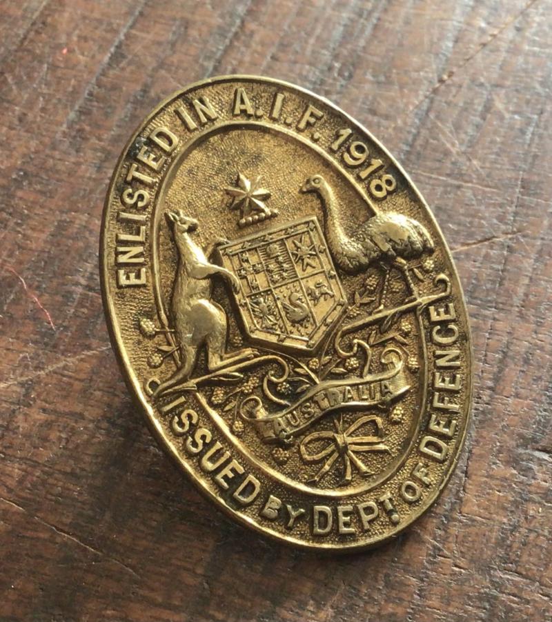 Australia: WW1 Demobilised Soldiers Badge 1918