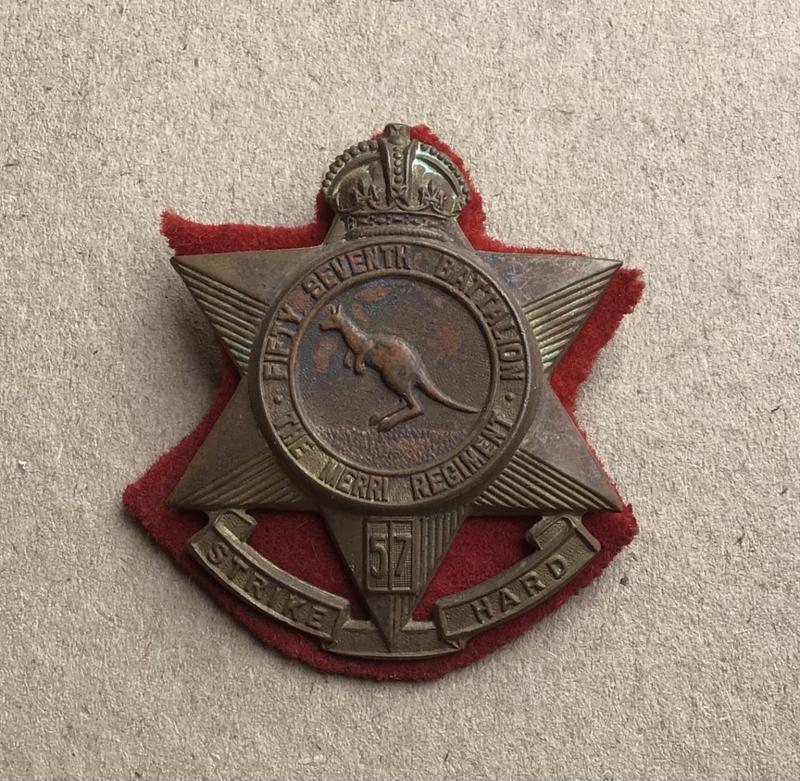 1930-42 57th Infantry Battalion Hat Badge