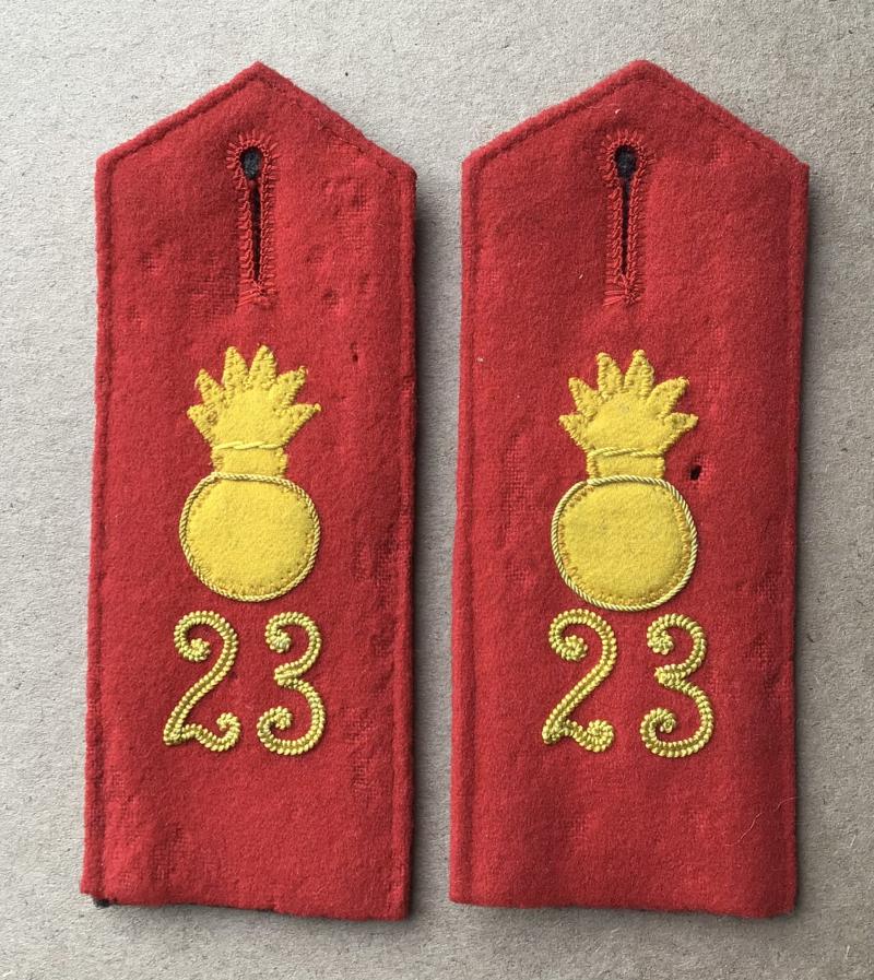 German WW1 Army Foot Artillery Enlisted Ranks Shoulder Straps