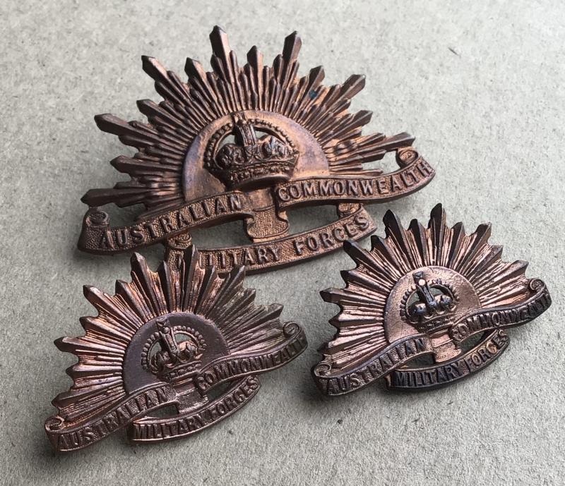 c.1904-1912 Rising Sun Badge Set