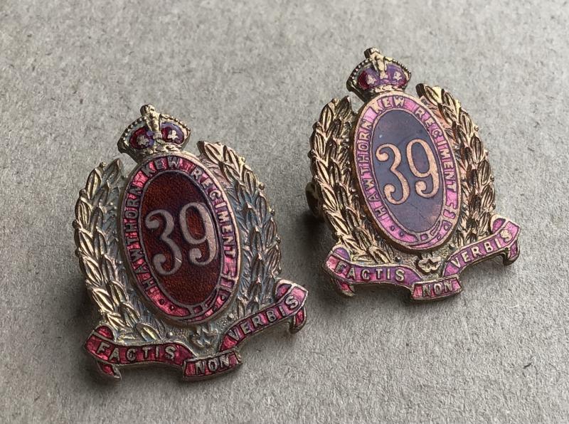 1930-42 39th Infantry Battalion Collar Badges