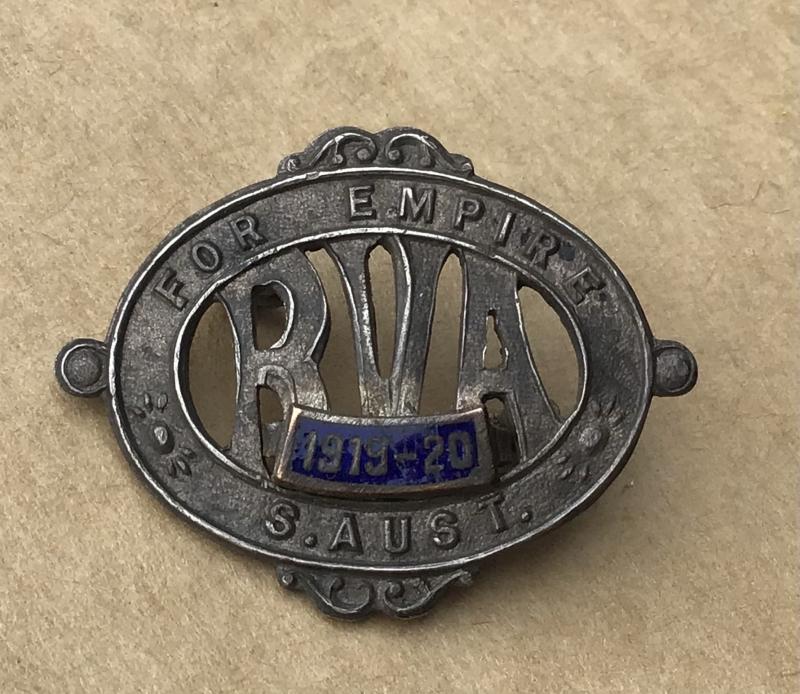 Rejected Volunteers Association Membership Badge – South Australia.