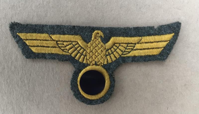 German WW2 Kreigsmarine Enlisted Ranks Breast Eagle - Field Grey Uniform