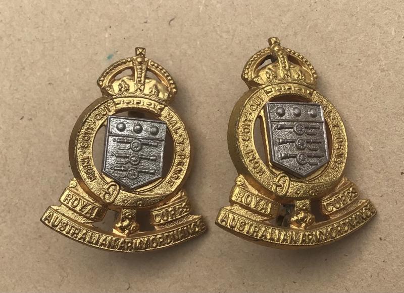 1948-53 Royal Australian Army Ordnance Corps Collar Badges