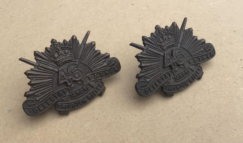 1930-42 46th Battalion Collar Badges.