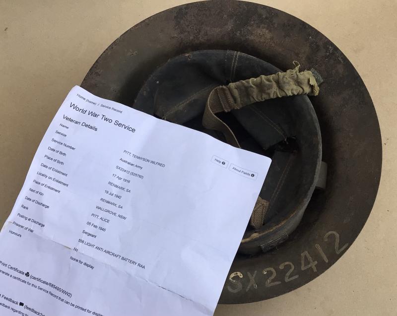 Australia WW2 Attributed Steel Helmet