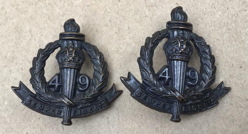 1930-42 49th Infantry Battalion Collar Badges