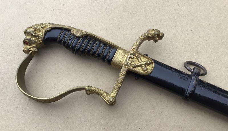 Imperial German Artillery Officers Lions Head Sword
