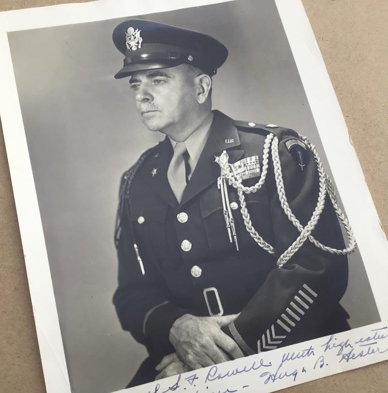 WW2 Hand Signed Personalised Photograph of US General Hugh B Hester
