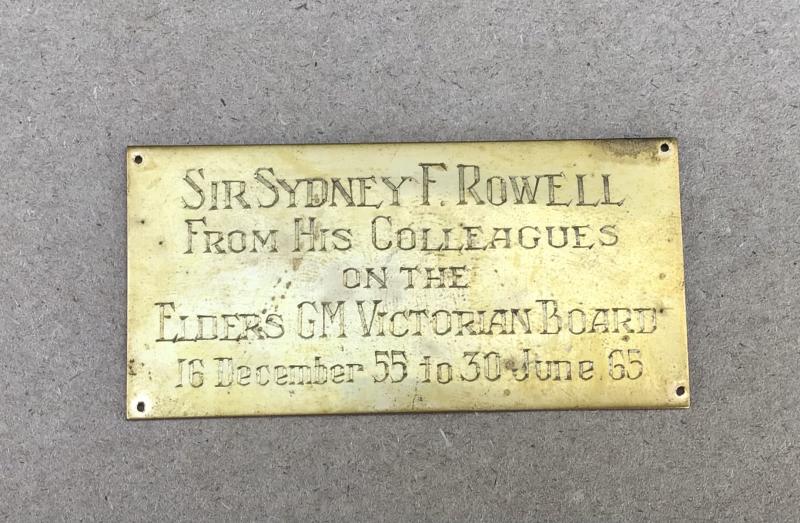 A Brass Plaque Dedicated To Lieutenant General Sir Sydney Rowell