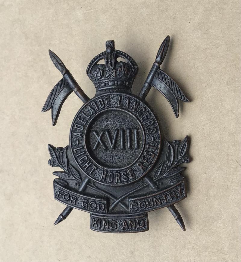 1930-42 18th Light Horse Regiment Hat Badge.