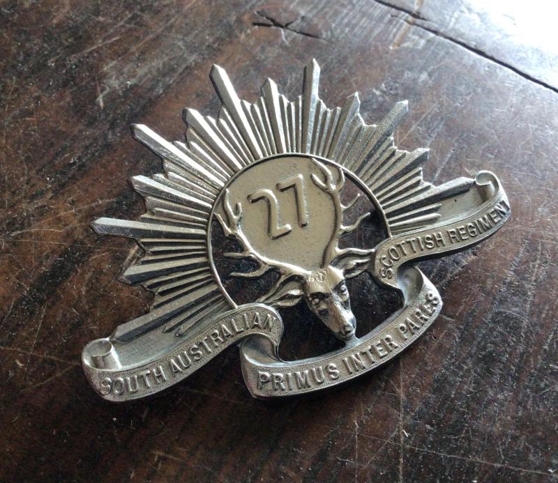 1930-42 27th Infantry Battalion Hat Badge