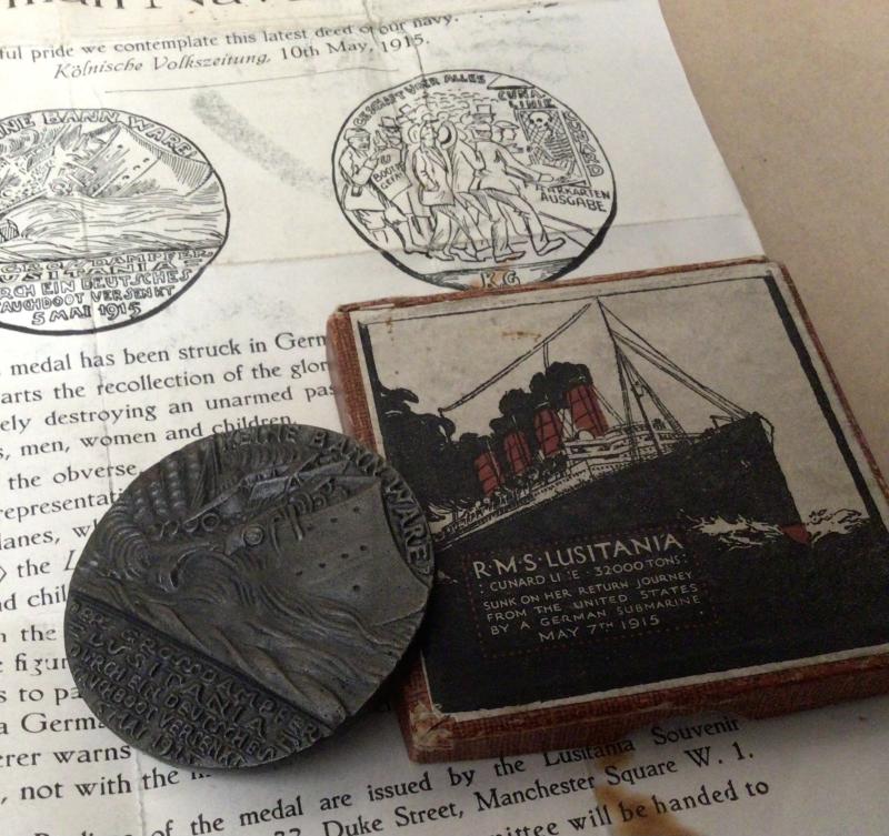 WW1 British ‘Lusitania Medallion in case of issue