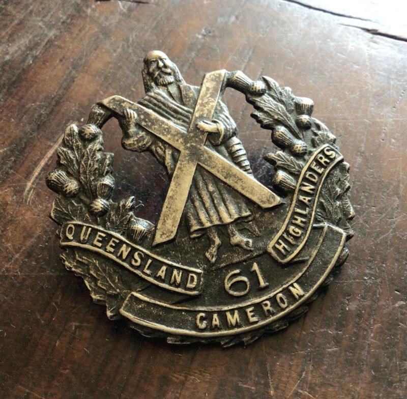 1930-42 61st Infantry Battalion Hat Badge