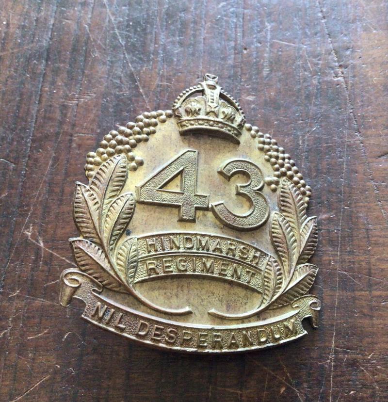 1930-42 43rd Infantry Battalion Hat Badge