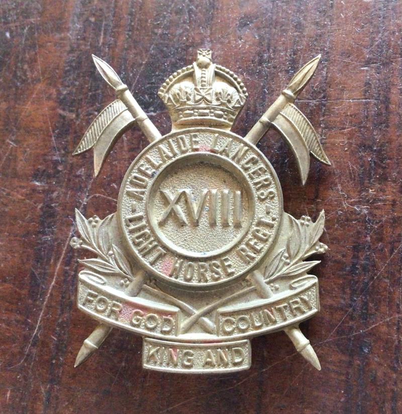 1930-42  18th Light Horse regiment Hat Badge