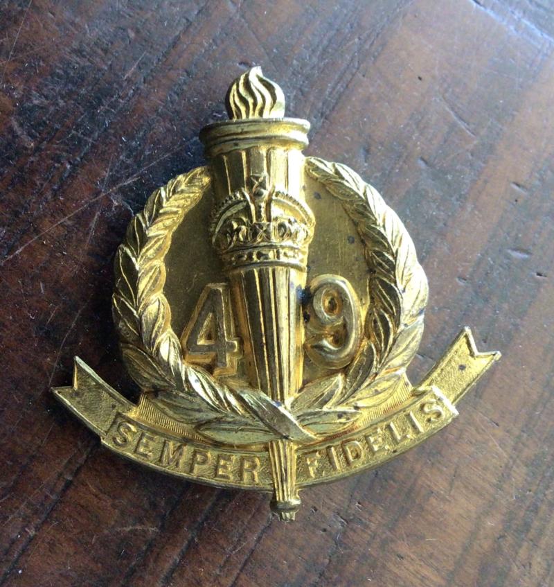 1930-42 49th Infantry Battalion Hat Badge