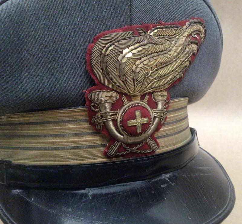 Italy: WW2 Bersaglieri Colonel's service Dress Visor Cap