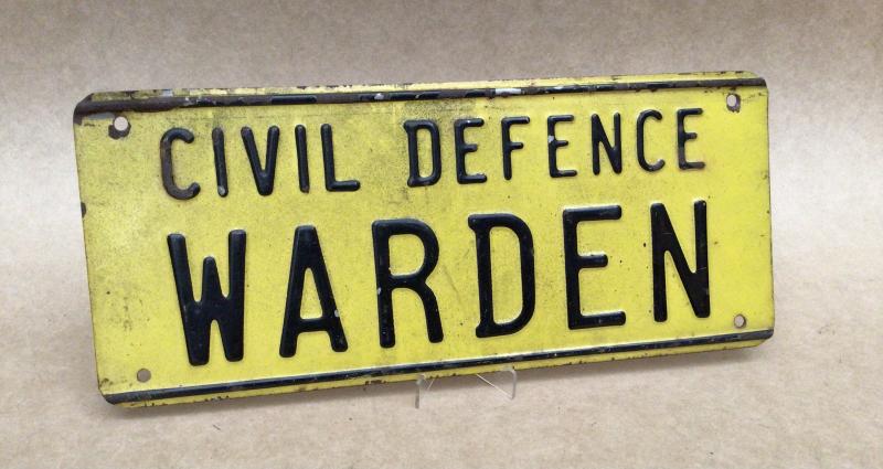 WW2 Civil Defence Warden Vehicle Number Plate