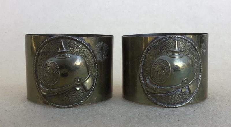 A Pair of Souvenir WW1 Pickelhaube Serviette Rings