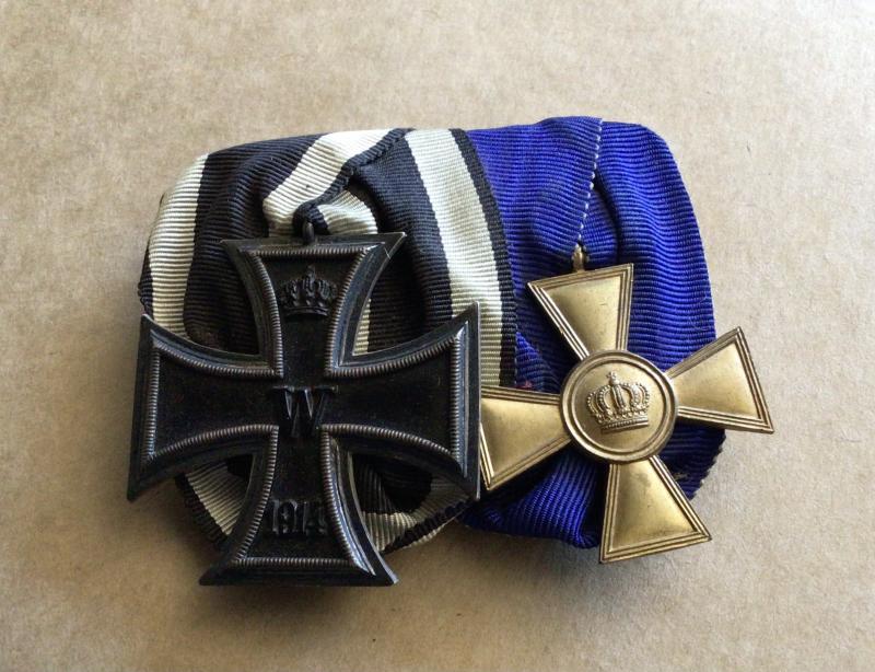 WW1 1914 Iron Cross / Long Service Pair