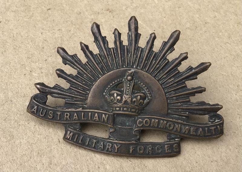 WW1 Rising Sun Hat Badge