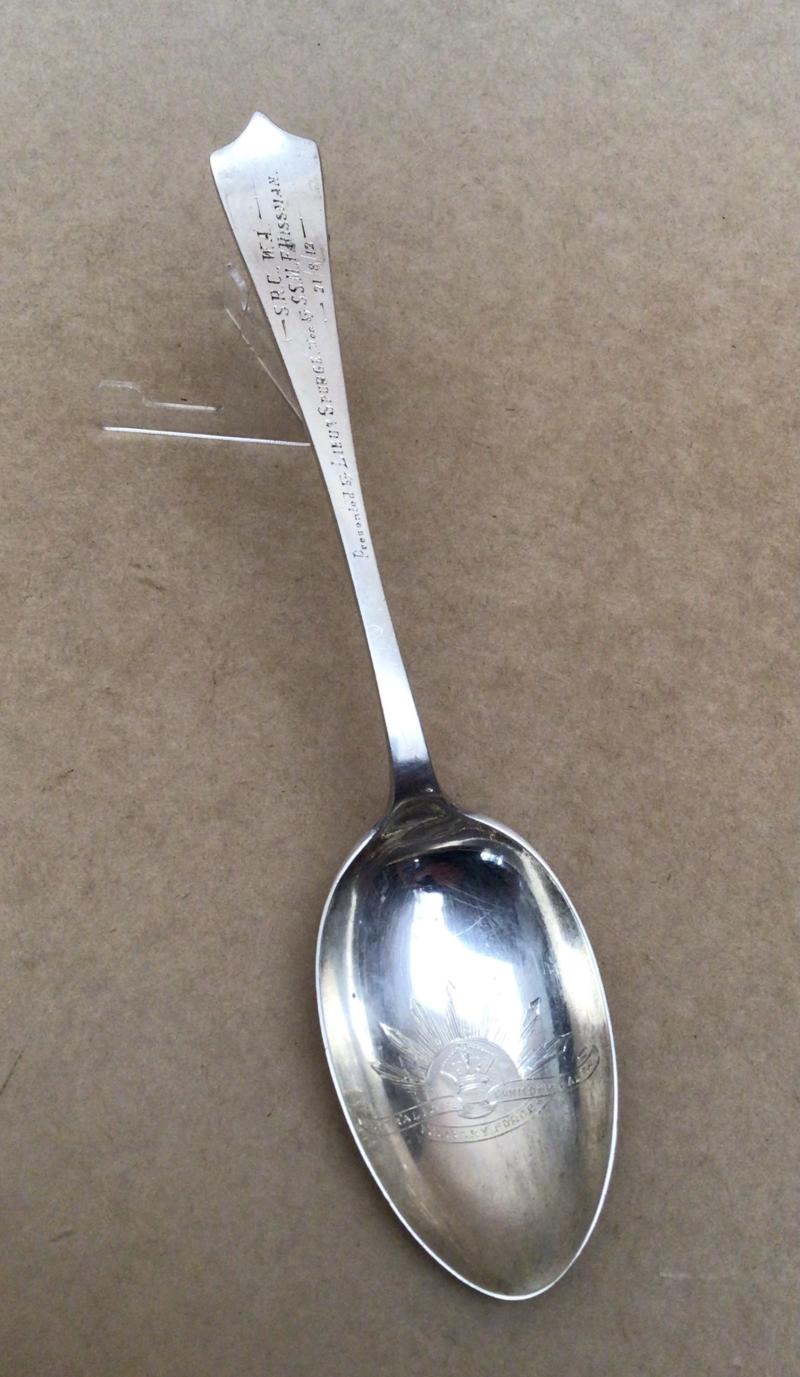 Australia Named Pre WW1 Sterling Silver Presentaion Spoon with Rising Sun