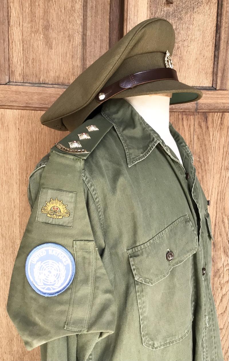 Australia 1960’s -80’sArmy Officers Jungle Greens Shirt and Visor cp