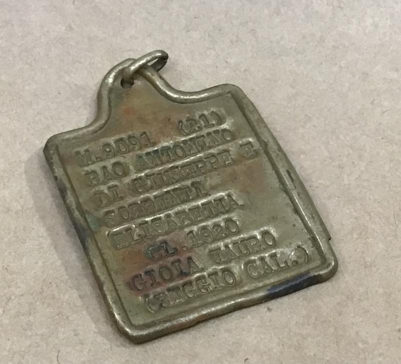 WW2 Italian Identity Disc (Dog tag)