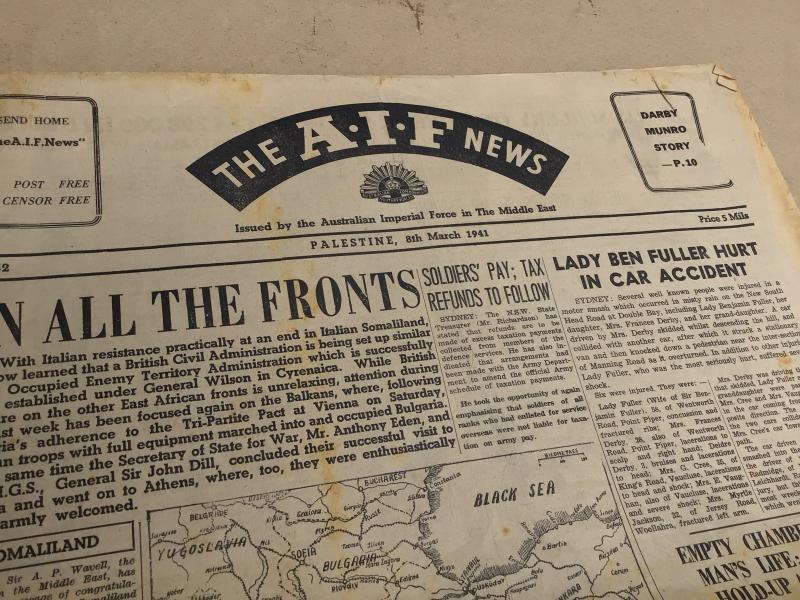 WW2 “AIF News” Palestine March 1941